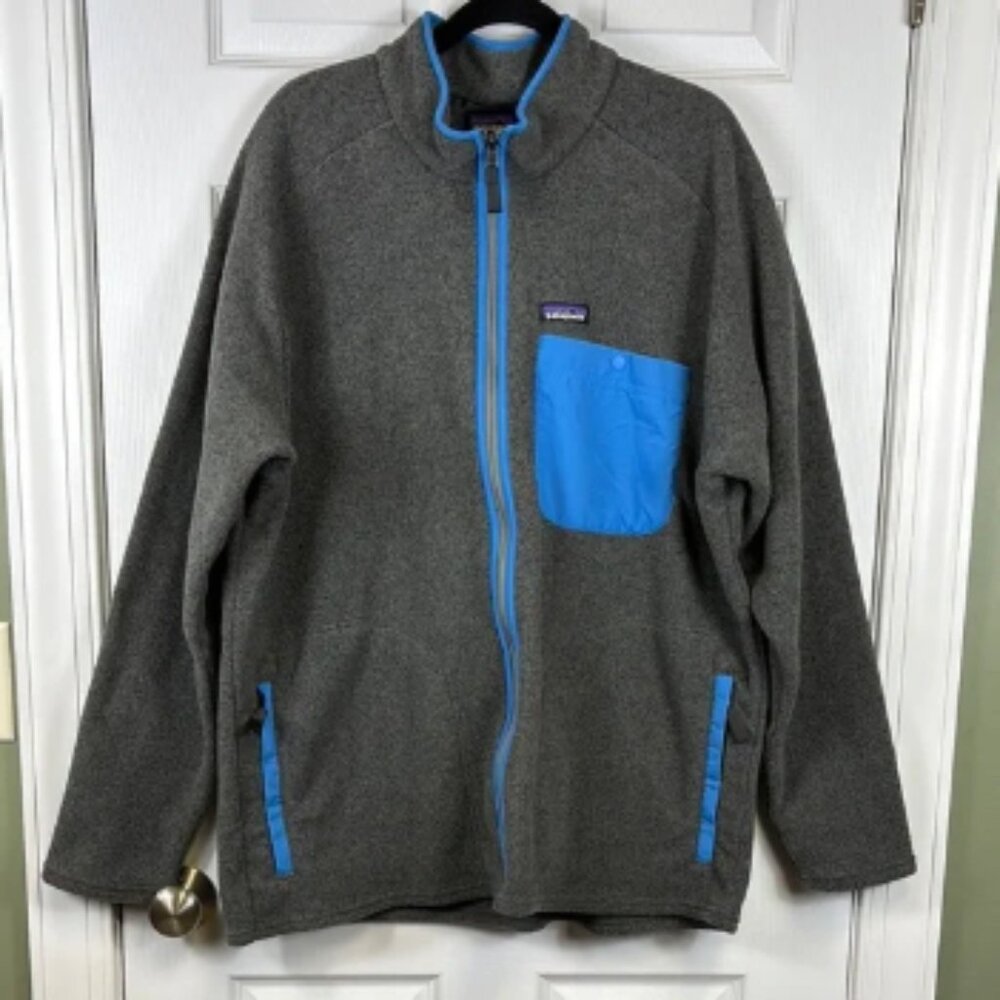 Patagonia Synchilla Karstens grey fleece jacket sz XXL